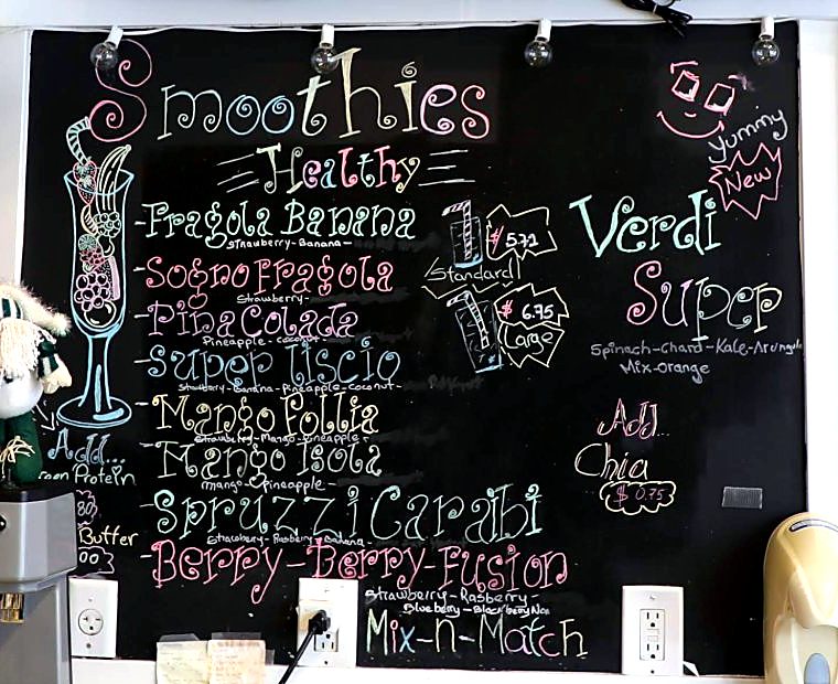 Smoothie menu board